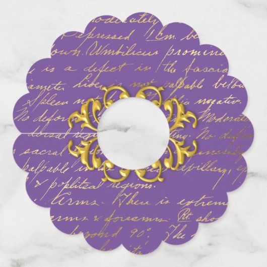 Glas Label met gouden manuscript (Achterkant)