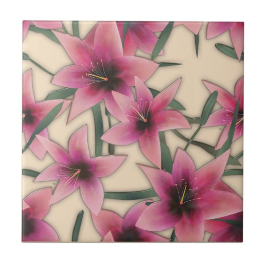 Glas, lelies, tegels tegeltje (Voorkant)