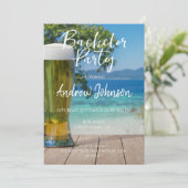 Glas licht bier op het strand kaart (Staand voorkant)