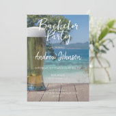 Glas licht bier op het strand kaart (Staand voorkant)