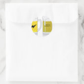 Glas licht bier ronde sticker (Tas)