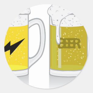 Glas licht bier ronde sticker