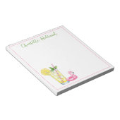 Glas limonade met flamingo notitieblok (Schuin)