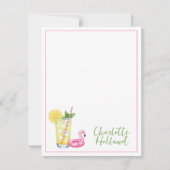 Glas limonade met flamingo notitiekaartje (Voorkant)