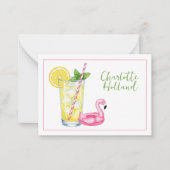 Glas Limonade Met Flamingo Notitiekaartje (Voorkant)
