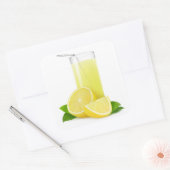 Glas limonade vierkante sticker (Envelop)