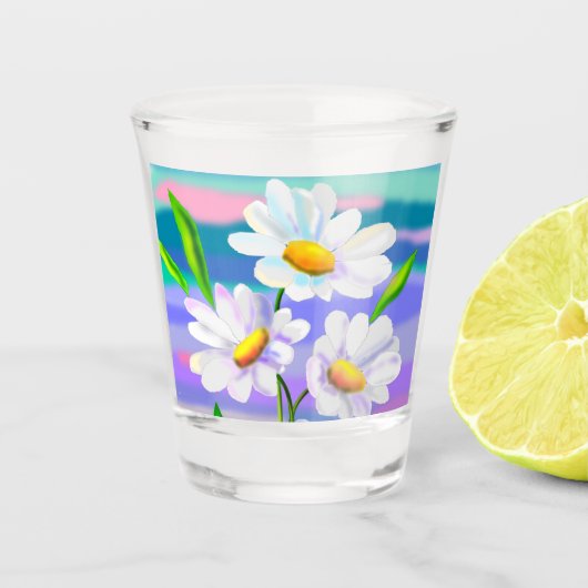 Glas met Daisy Flowers (Voorkant)