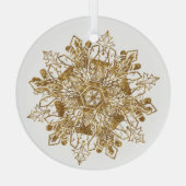 Glas met kerstavlas voor gouden mousserende sneeuw ornament (Achterkant)