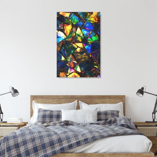 Glas met kleur canvas afdruk (Insitu (Slaapkamer))