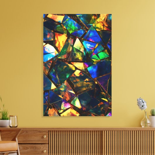 Glas met kleur canvas afdruk (Insitu (Woonkamer))