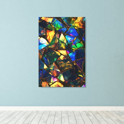 Glas met kleur canvas afdruk (Insitu (Houten vloer))