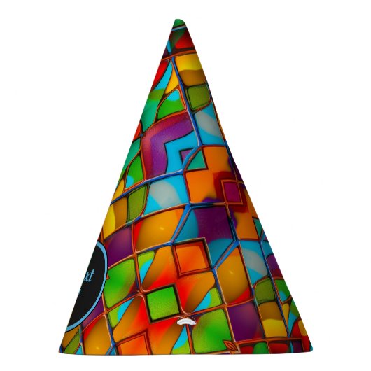 Glas met kleur: op maat gesneden levendige venster feesthoedjes (Rechts)