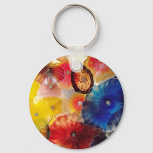 Glas met kleur sleutelhanger