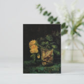Glas met rozen van Vincent van Gogh (Staand voorkant)