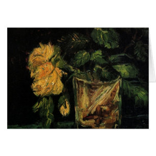 Glas met rozen van Vincent van Gogh
