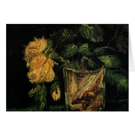 Glas met rozen van Vincent van Gogh (Voorkant Horizontaal)