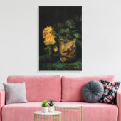 Glas met rozen van Vincent van Gogh Canvas Afdruk (Insitu (Woonkamer))