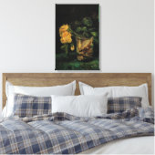Glas met rozen van Vincent van Gogh Canvas Afdruk (Insitu (Slaapkamer))