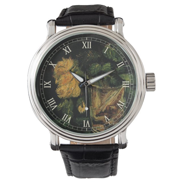 Glas met rozen van Vincent van Gogh Horloge (Voorkant)