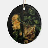 Glas met rozen van Vincent van Gogh Keramisch Ornament (Links)
