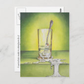 Glas met smeltvork briefkaart (Voorkant / Achterkant)