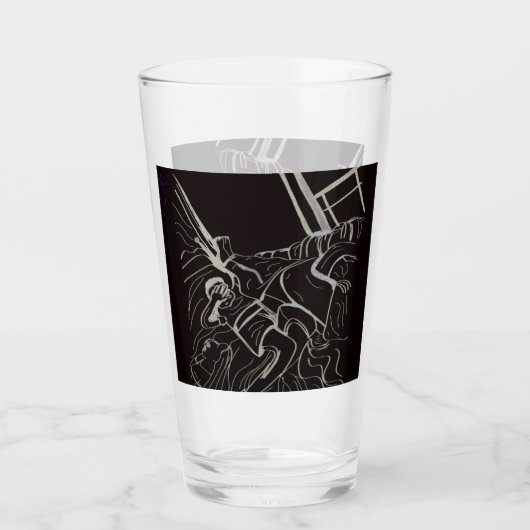 Glas met vader en zoon (Achterkant)