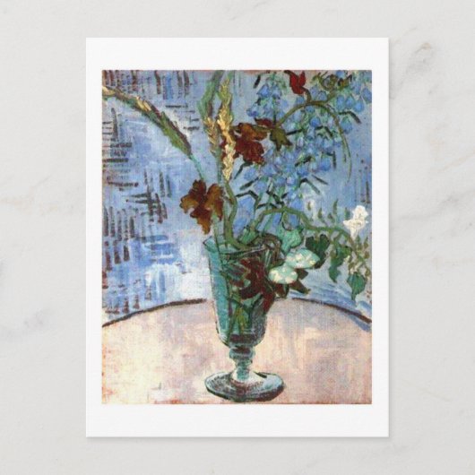 Glas met wilde bloemen, Van Gogh Fine Art Briefkaart (Voorkant)