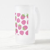 glas met zomer frambozenfruit matglas bierpul (Voorkant rechts)