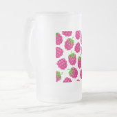 glas met zomer frambozenfruit matglas bierpul (Voorkant links)
