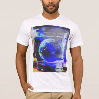 Glas mit Welt T-shirt