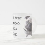 Glas "Mops" Matglas Koffiemok (Voorkant rechts)