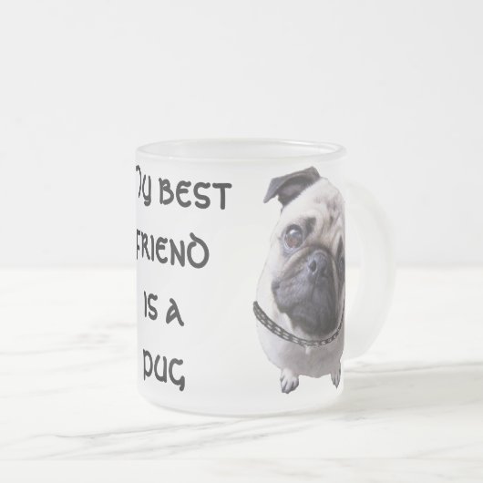 Glas "Mops" Matglas Koffiemok (Voorkant rechts)