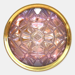 Glas Naaiknop roze goud Ronde Sticker