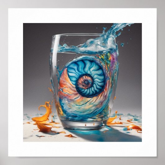 Glas Nautilus Shell Poster (Voorkant)