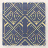 Glas Onderzetter - Art Deco Gold Fan Design (Voorkant)