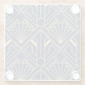 Glas Onderzetter - Art Deco Gold Fan Design (Achterkant)