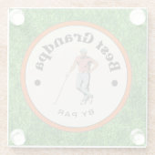 Glas Onderzetter - Beste opa van Par Glazen Onderzetter (Achterkant)