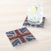 Glas onderzetter met Britse kleuren (Schuin)