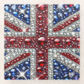 Glas onderzetter met Britse kleuren Glazen Onderzetter (Voorkant)