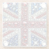 Glas onderzetter met Britse kleuren Glazen Onderzetter (Achterkant)