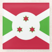 Glas onderzetter met Burundese vlag (Voorkant)