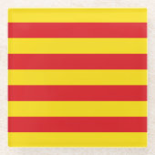 Glas onderzetter met Catalaanse vlag (Voorkant)