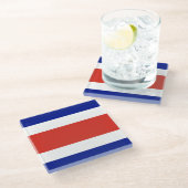 Glas onderzetter met Costa Ricaanse vlag (Schuin)