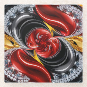 Glas onderzetter met Duitse kleuren