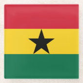 Glas onderzetter met Ghanese vlag (Voorkant)