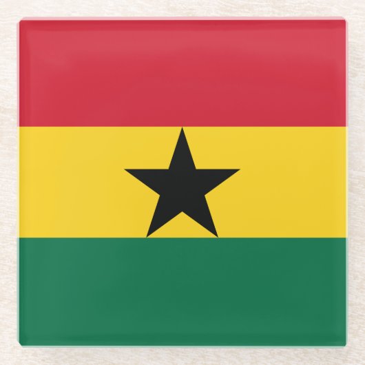 Glas onderzetter met Ghanese vlag (Voorkant)