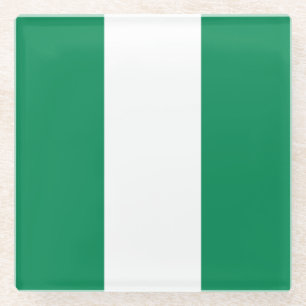 Glas onderzetter met Nigeriaanse vlag