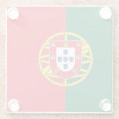 Glas onderzetter met Portugese vlag Glazen Onderzetter (Achterkant)