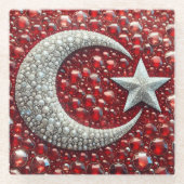 Glas onderzetter met Turkse kleuren (Voorkant)