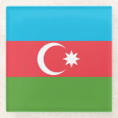 Glas onderzetter met vlag van Azerbeidzjan (Voorkant)